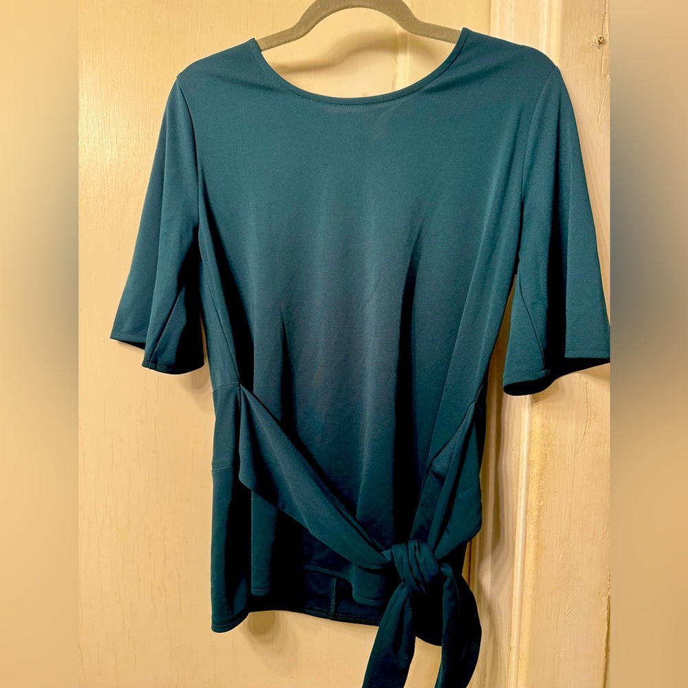 Dark Green Ann Taylor Factory Wrap Top - Medium